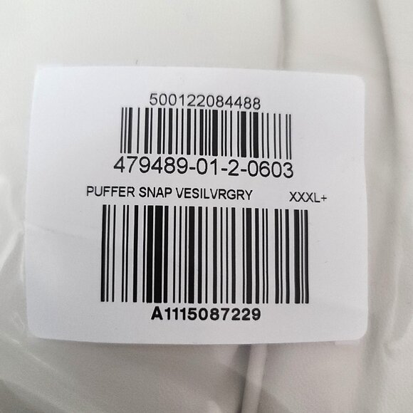 Old Navy Womens Faux-Leather Quilted Puffer Vest Sz 3X Silver Gray Pockets NWT - Picture 7 of 8